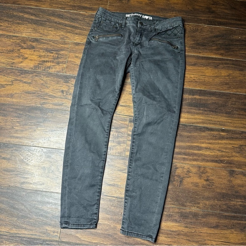 Bethany Mota Black Zipper Skinny Ankle Jeggings